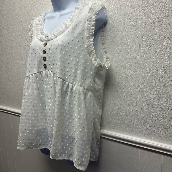 Annva U.S.A. Women’s Sz Lg White Sleeveless Lined Blouse NWOT, V496 - Picture 6 of 13